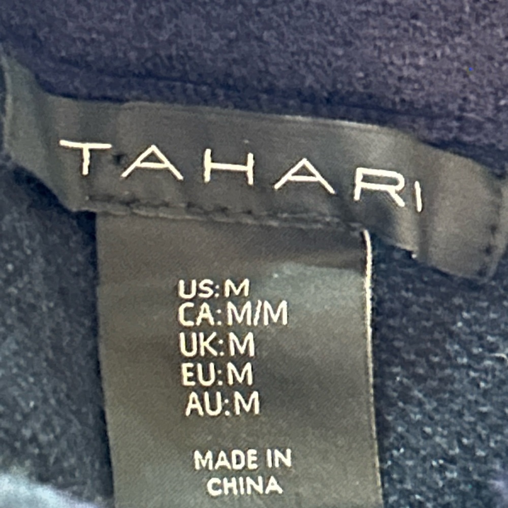 Tahari | Size Medium Navy/Green Plaid Top - Picture 5 of 6